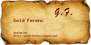 Gold Ferenc névjegykártya